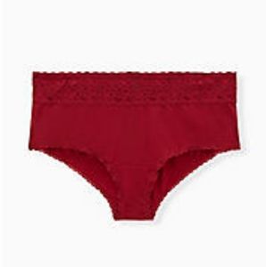 Torrid 3X DARK RED SECOND SKIN WIDE LACE PANTY